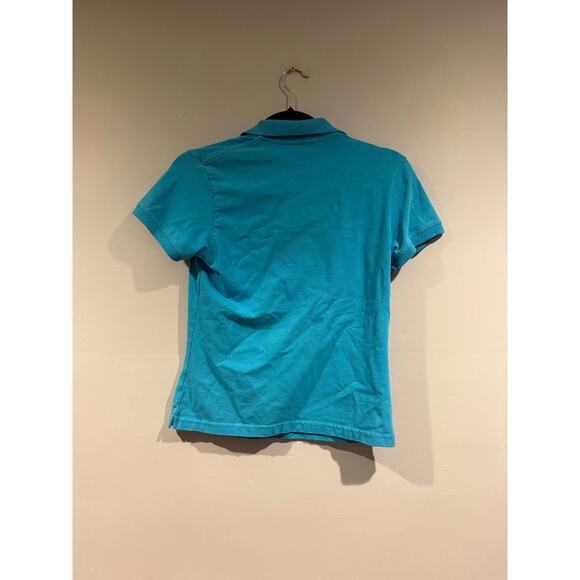 Lilly Pulitzer “Shrunken” Polo Shirt – Women’s Small, Aqua Blue Palm Tree Logo - Picture 3 of 4